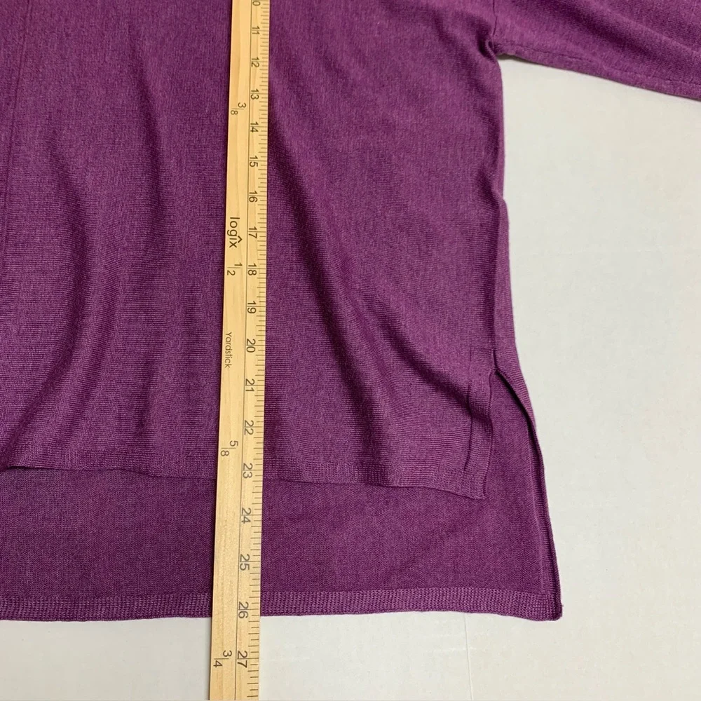 Eileen Fisher Purple Cotton Silk Blend Oversized Sweater Top Sz L Laggenlook - Picture 10 of 10